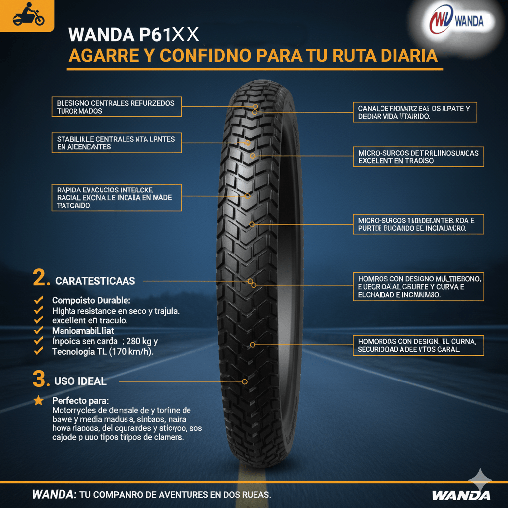 Neumatico 110/90-17 6PR 66P TT P6167 WANDA